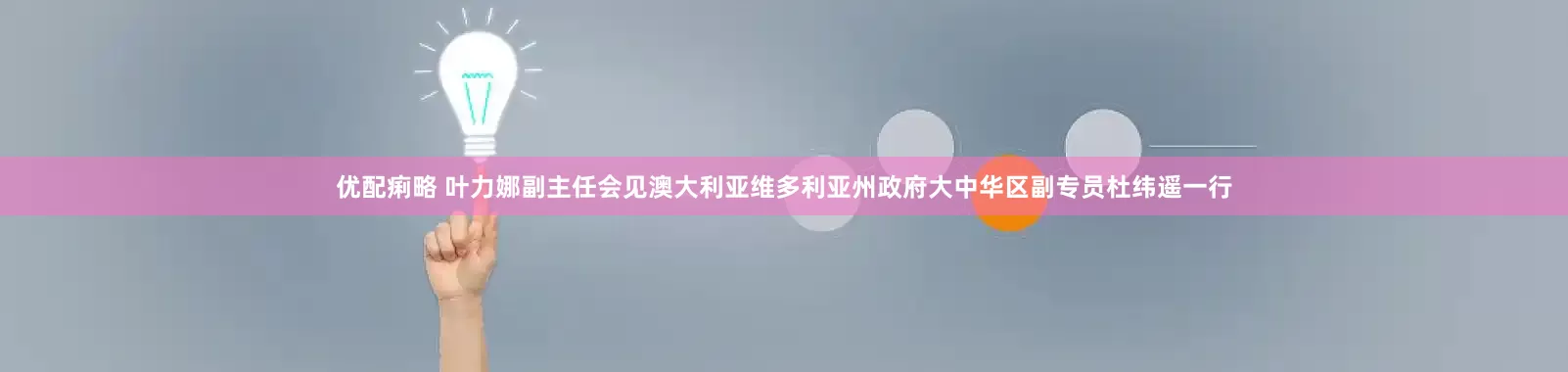 优配痢略 叶力娜副主任会见澳大利亚维多利亚州政府大中华区副专员杜纬遥一行