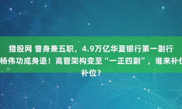 猎股网 曾身兼五职，4.9万亿华夏银行第一副行长杨伟功成身退！高管架构变至“一正四副”，谁来补位？